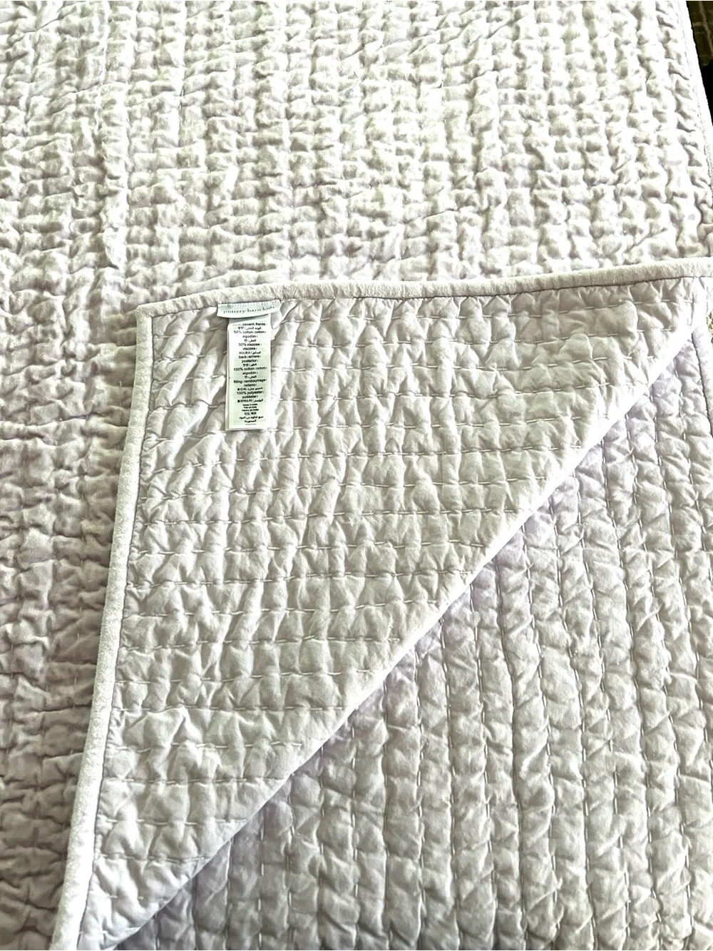 POTTERY BARN VELVET PICK STITCH QUILT & SHAMS